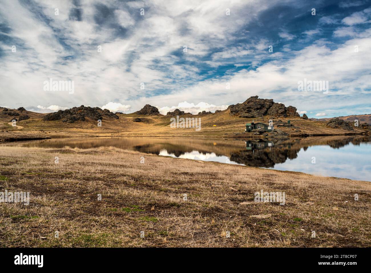 Poolburn Reservoir, location per le riprese della trilogia de il Signore degli anelli, Central Otago, nuova Zelanda Foto Stock