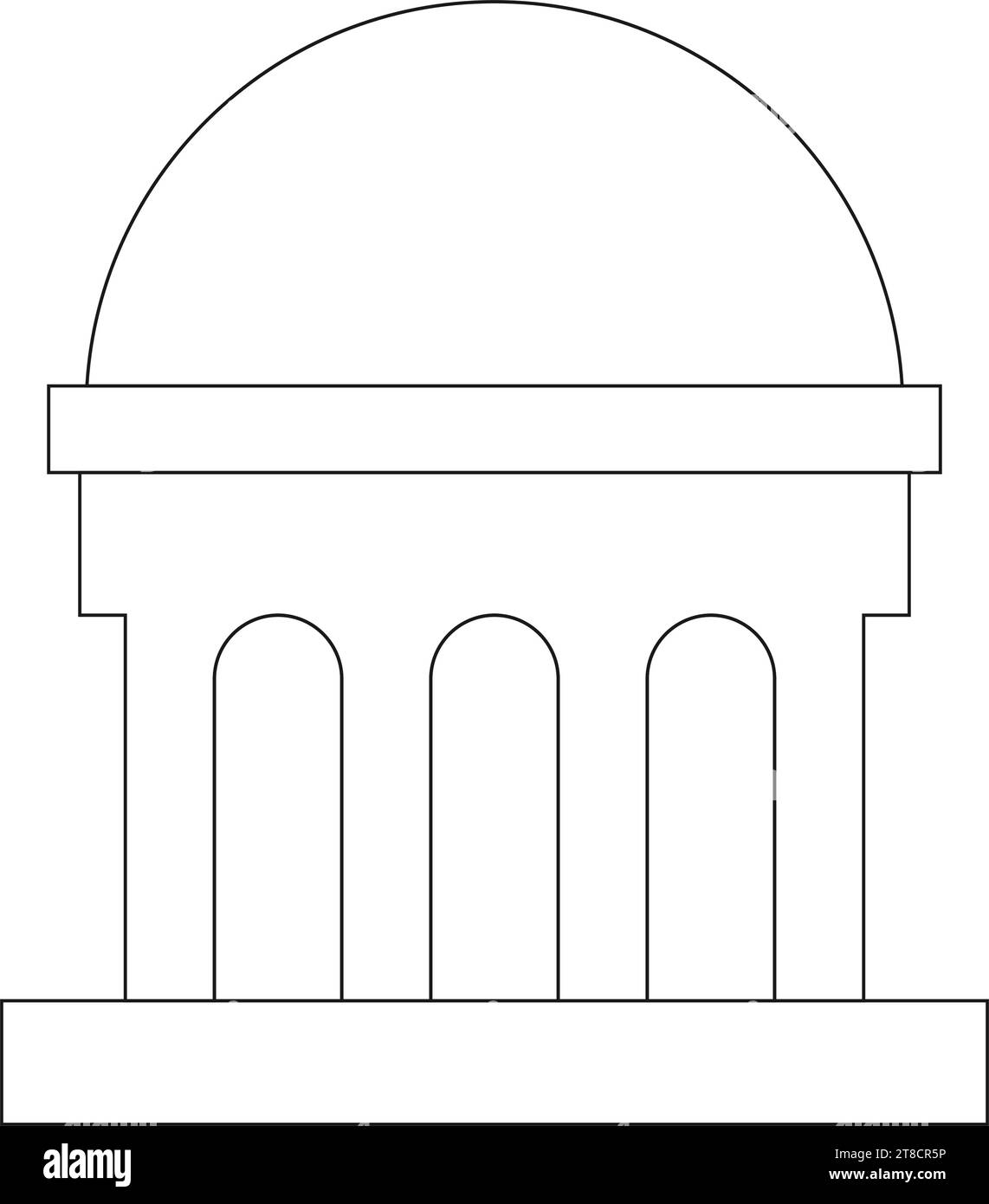 Modello di logo con illustrazione di design vettoriale dell'icona del museo Illustrazione Vettoriale