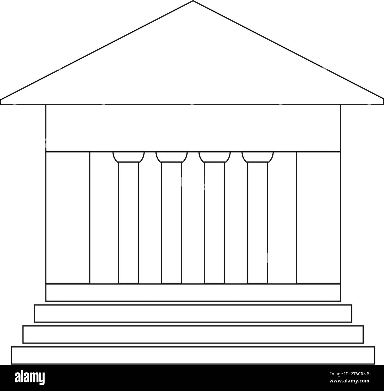 Modello di logo con illustrazione di design vettoriale dell'icona del museo Illustrazione Vettoriale