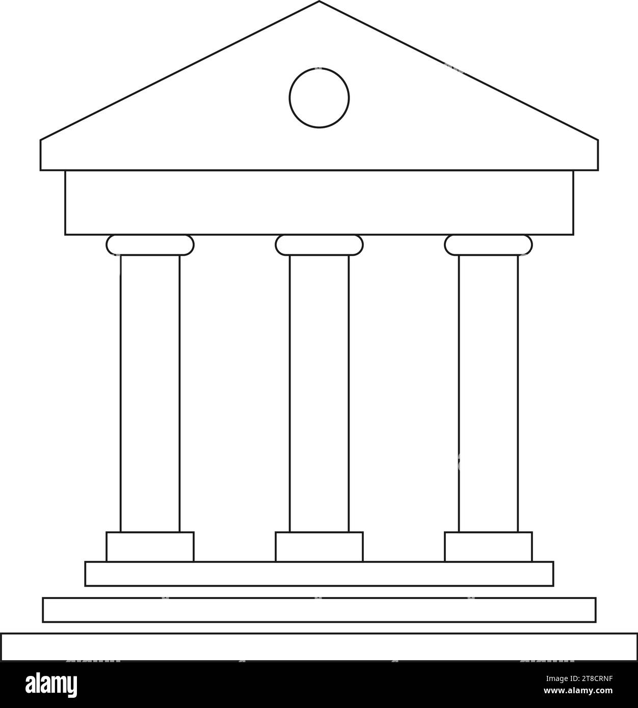 Modello di logo con illustrazione di design vettoriale dell'icona del museo Illustrazione Vettoriale