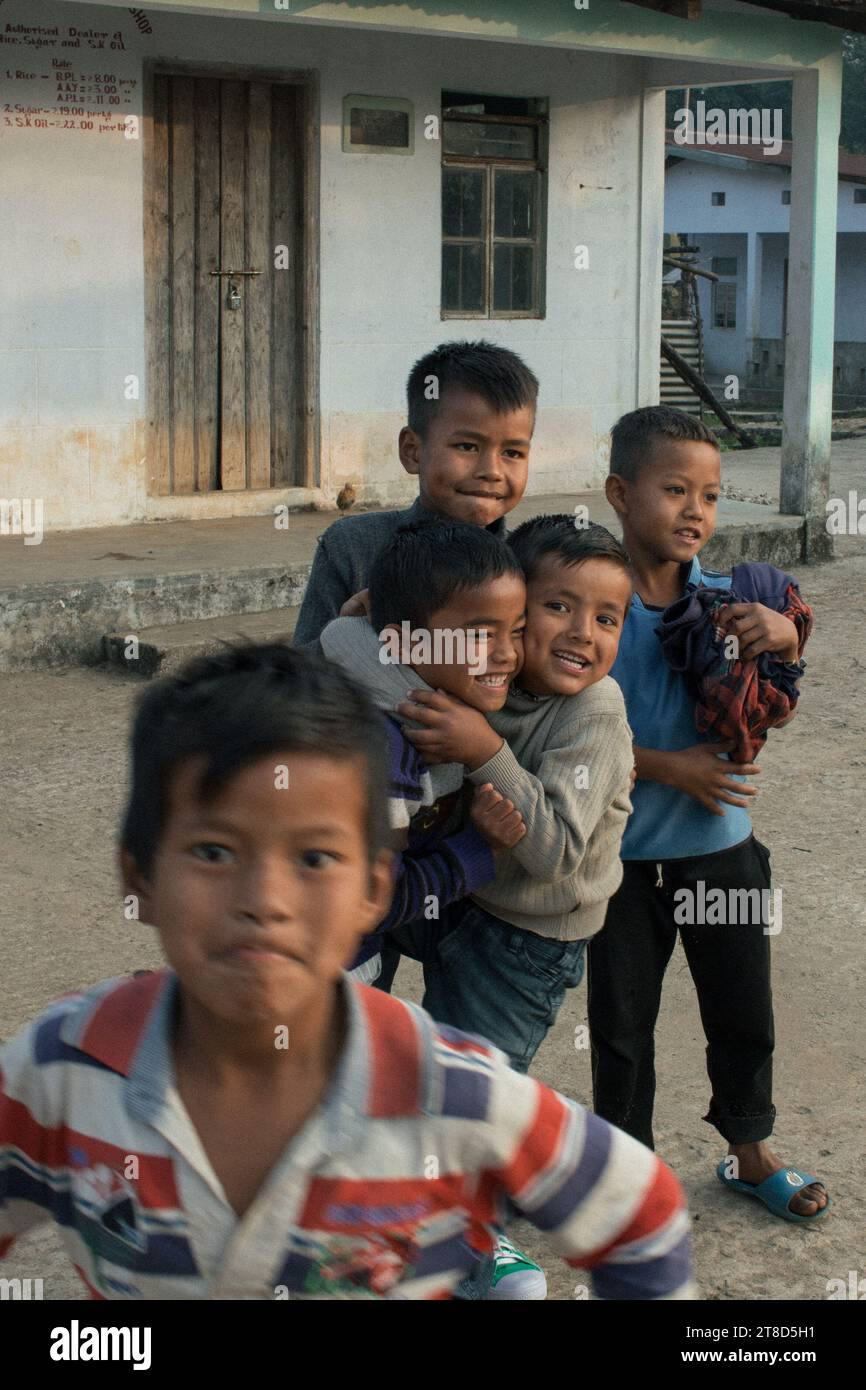 Bambini indiani a Meghalaya Foto Stock