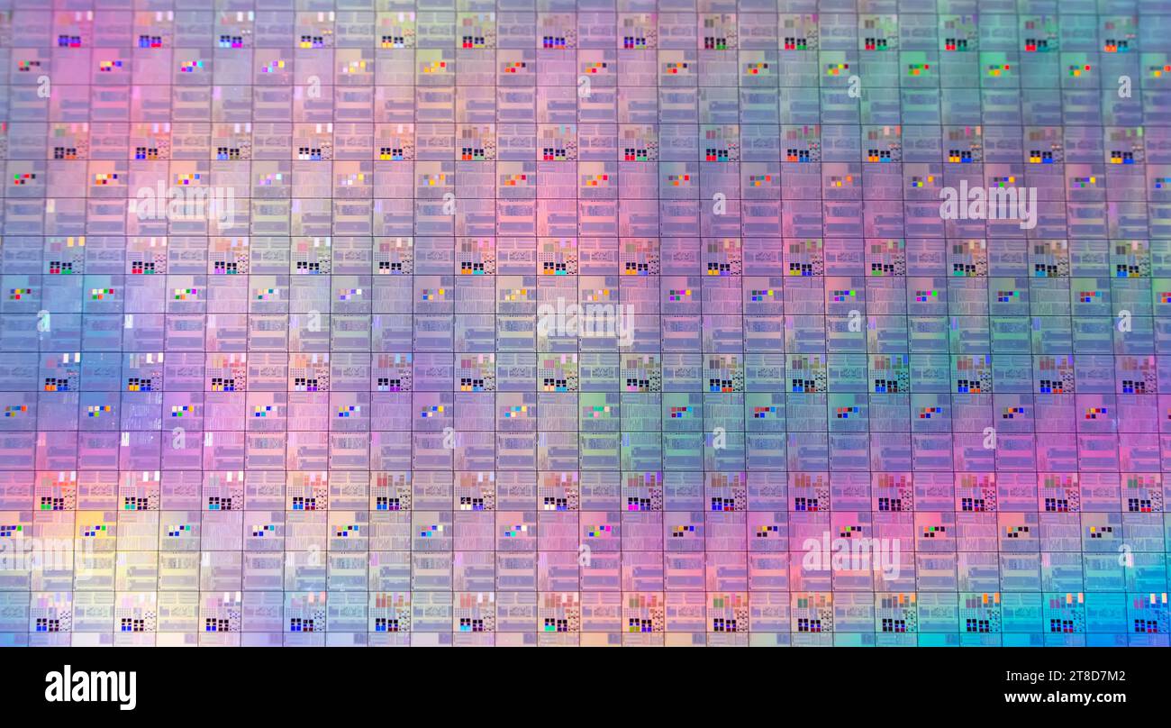 Disco wafer Colorful Semiconductor in silicio Foto Stock