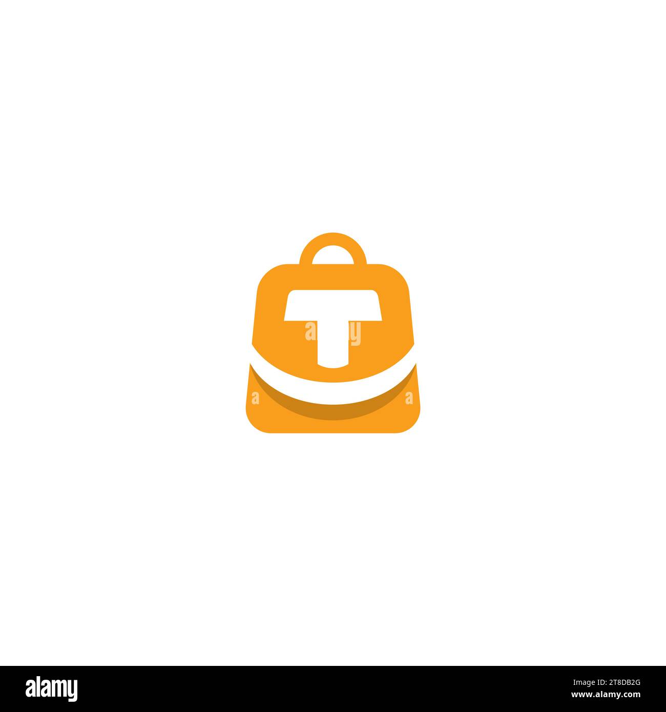 T Smile Bag Logo Design semplice Illustrazione Vettoriale