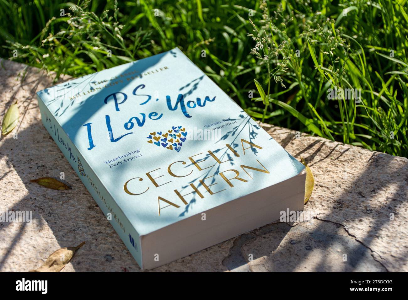 Primo piano su 'PS di Cecelia Ahern. Amo il romanzo di te in giardino. Foto Stock