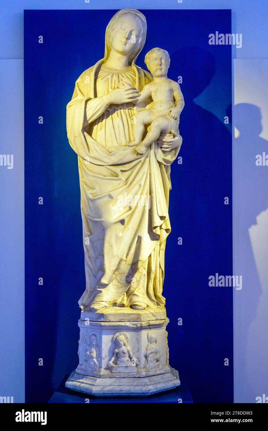 Madonna col bambino zona gaginiana, marmo, prima metà del XVI secolo - Museo Diocesiano di Monreale - Palermo, Italia Foto Stock