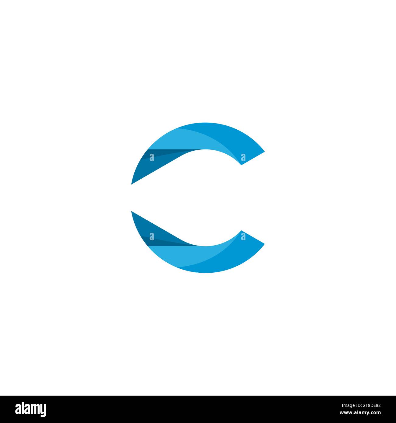 C Logo di colore blu. Icona lettera C. Illustrazione Vettoriale