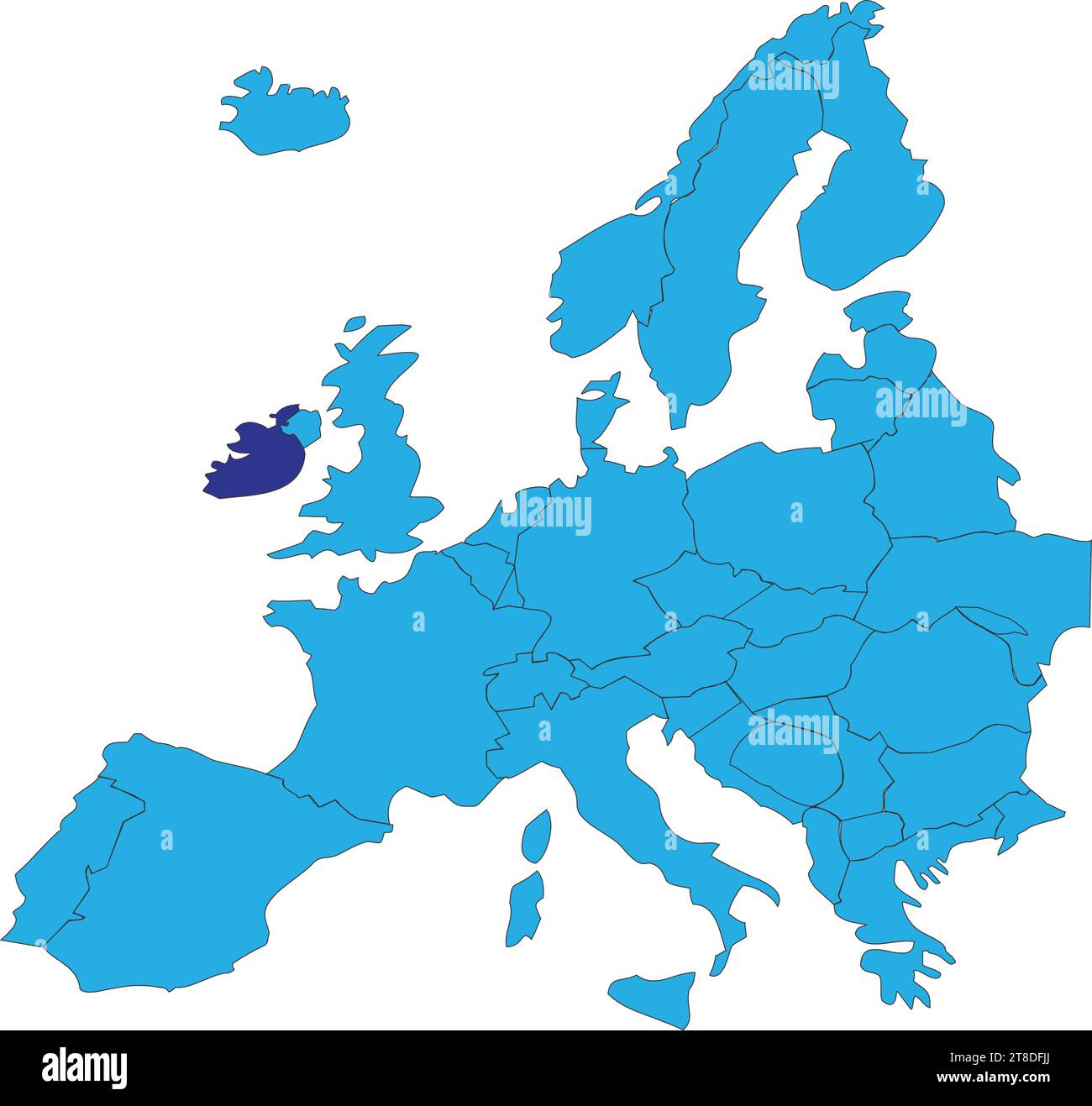 Mappa delle località della REPUBBLICA D'IRLANDA, EUROPA Illustrazione Vettoriale