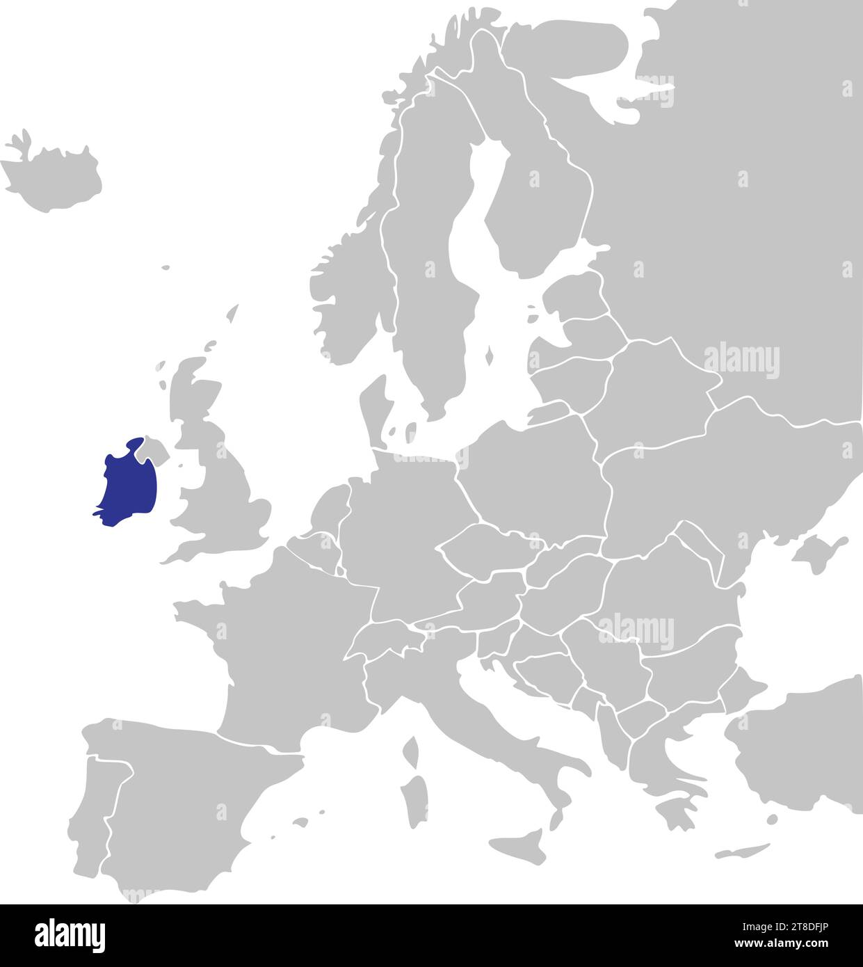 Mappa delle località della REPUBBLICA D'IRLANDA, EUROPA Illustrazione Vettoriale