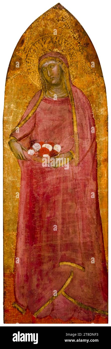 Santa Elisabetta d'Ungheria, dipinto a tempera su pannello con foglia d'oro di Andrea da Firenze, 1363-1367 Foto Stock