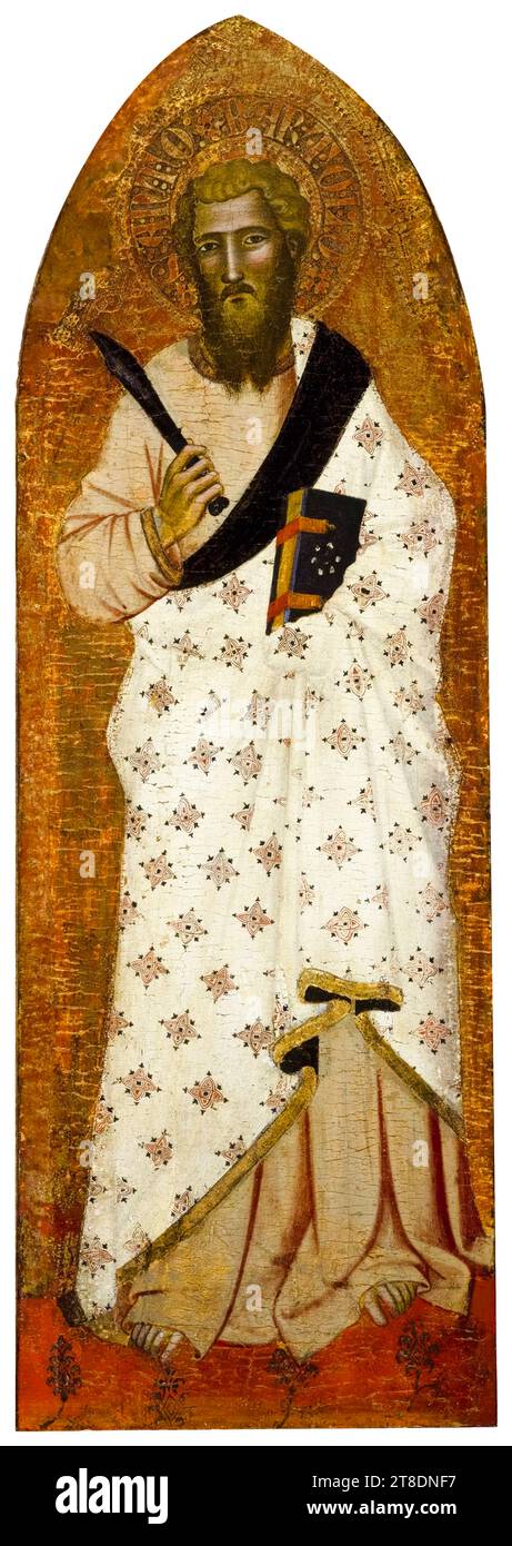 Andrea da Firenze, San Bartolomeo, dipinto a tempera su tavola con foglia d'oro, 1363-1367 Foto Stock