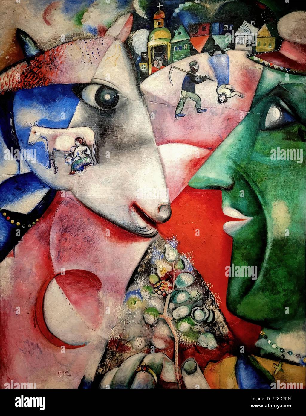 I and the Village, 1911 – Marc Chagall Illustrazione Vettoriale