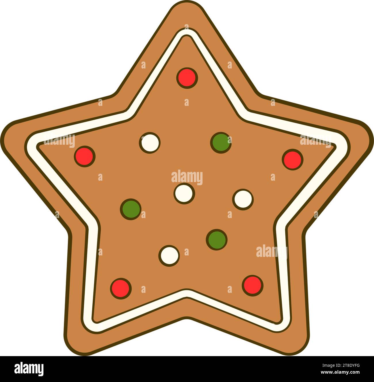 Gingerbread star. Cartone animato. Illustrazione vettoriale Illustrazione Vettoriale