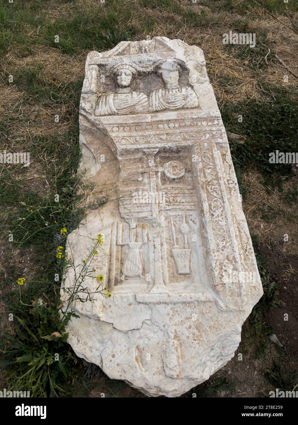 Rovine antiche della città di Aizanoi. Tempio di Zeus, Kutahya - Turchia Foto Stock