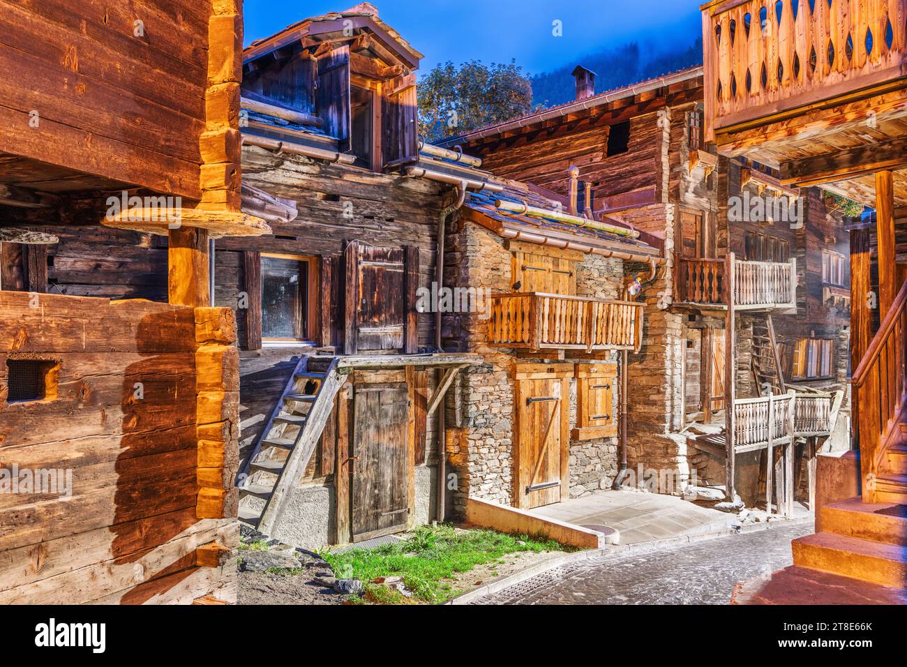 Zermatt, Svizzera nelle strade storiche. Foto Stock