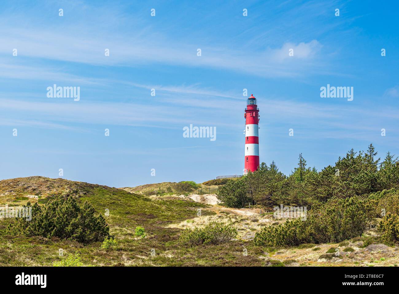 Faro di Wittduen, sull'isola di Amrum nel Mare del Nord, Germania. Foto Stock