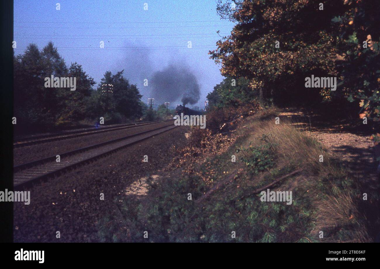 Due settimane trascorse viaggiando in Germania Ovest in treno fotografando locomotive a vapore Foto Stock