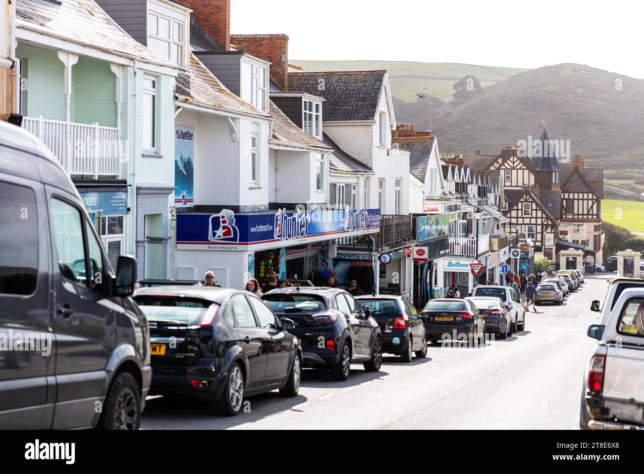 Woolacombe, Devon, Regno Unito, Inghilterra, Woolacombe Town, Woolacombe UK, Woolacombe Devon, Woolacombe England, città, villaggio, centro città, villaggio di Woolacombe, Foto Stock