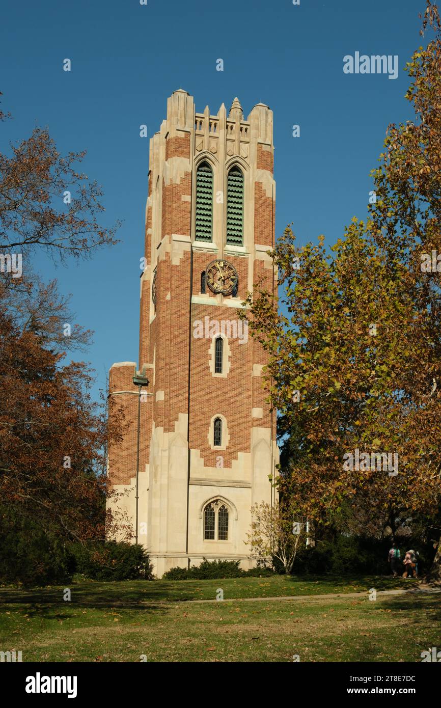 Beaumont Tower nel campus della Michigan State University, East Lansing Michigan USA Foto Stock