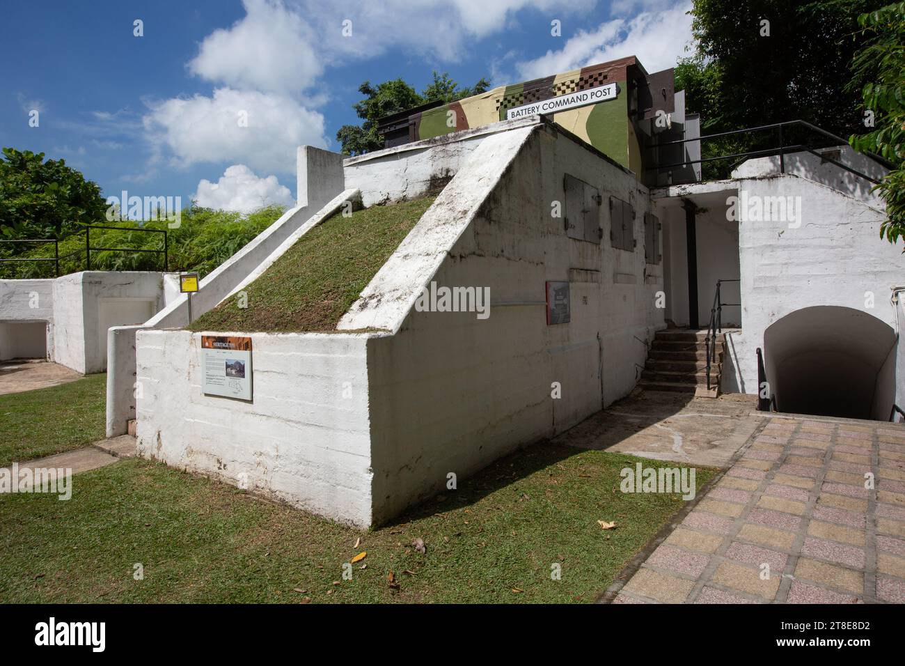 Struttura del Battery Command Post , i soldati erano stazionati qui per difendere la linea costiera contro i giapponesi nel 1942, Sentosa, Singapore. Foto Stock