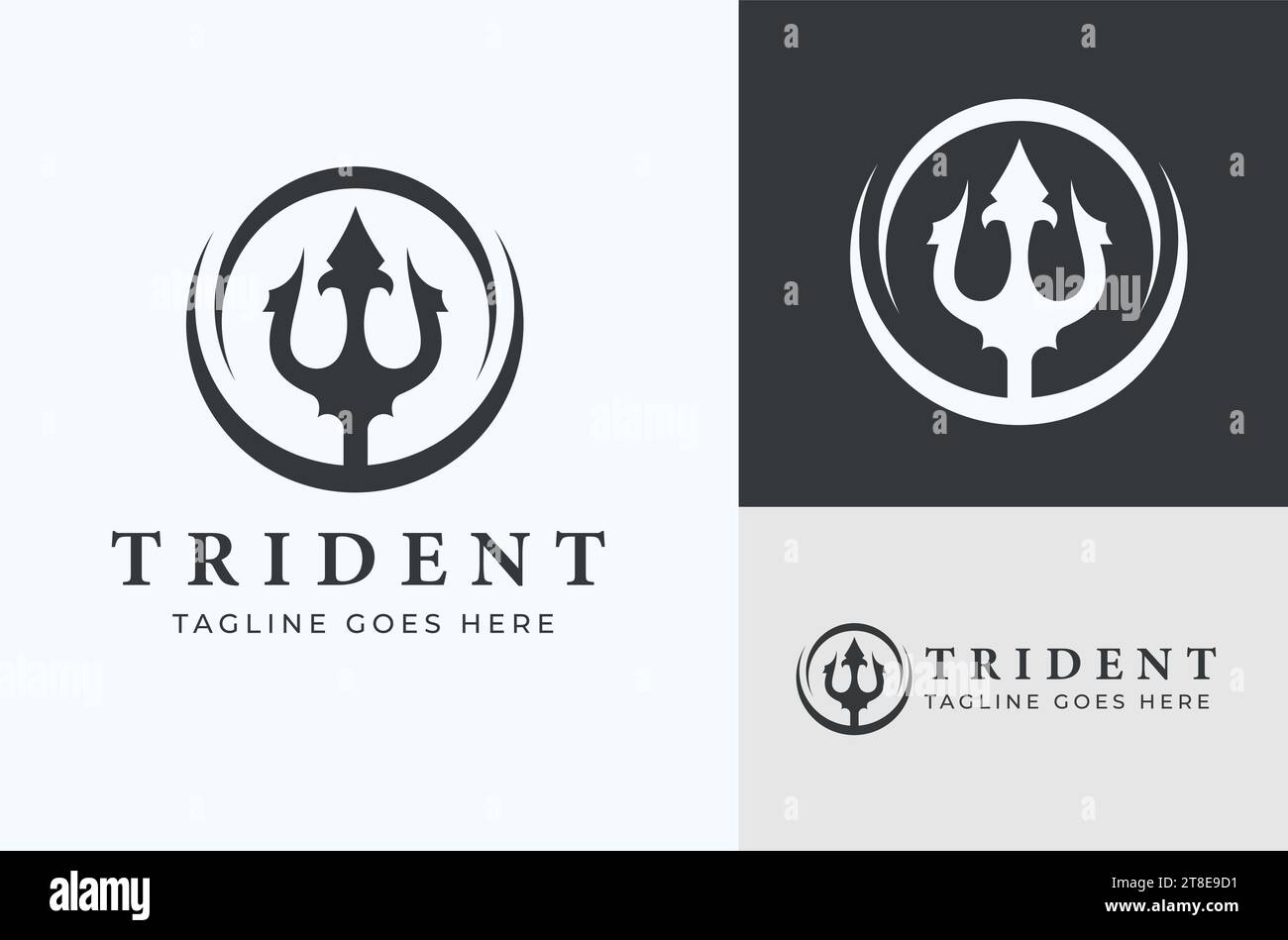 Trident Weapon Concept King's Spear Design Trident God Neptune Poseidon Triton Illustrazione Vettoriale