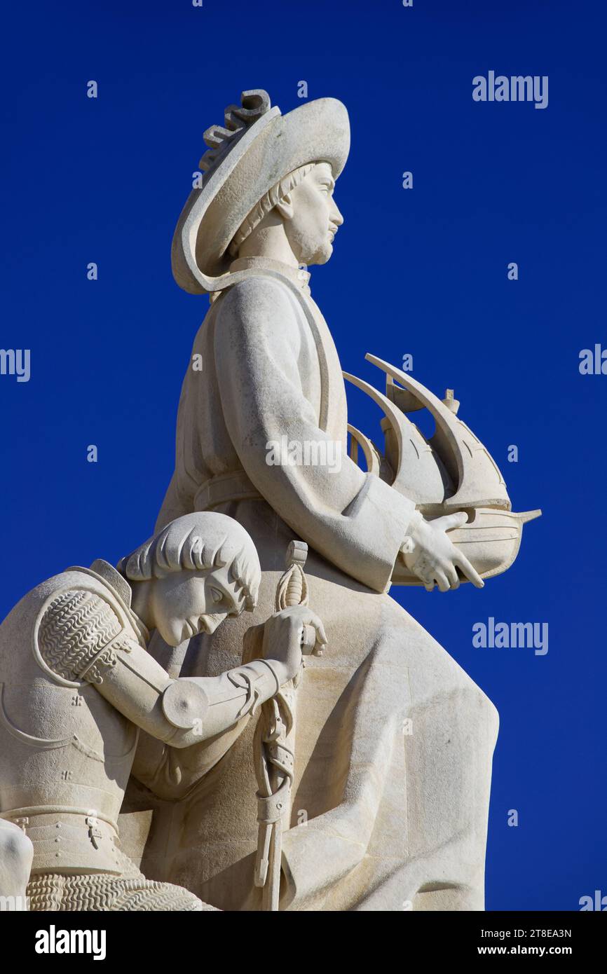 Il Monumento esploratori delle scoperte a Tagus Port Belem Lisbona Foto Stock