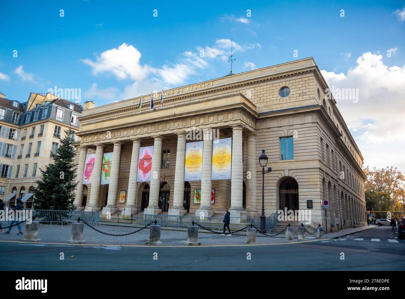 Parigi, Francia, il teatro Odeon è un teatro con architettura neoclassica a Place de lodeon a Parigi, solo editoriale. Foto Stock