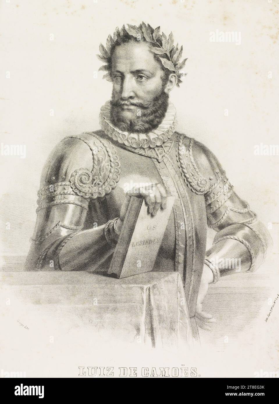 OS LUSIADES. Hertiga lith. Lith. Lopes, R.Na. dos MES. 2 a 4. LUIS DE CAMOES Foto Stock