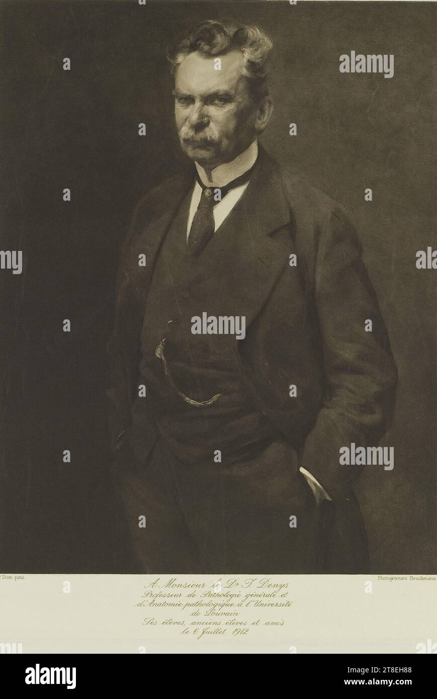 P. Dom pinx. Photogravure Bruckmann. Al Dr. J. D Denys Professore di patologia generale e anatomia patologica presso l'Università di Lovanio i suoi studenti, ex studenti e amici il 6 luglio 1912 Foto Stock