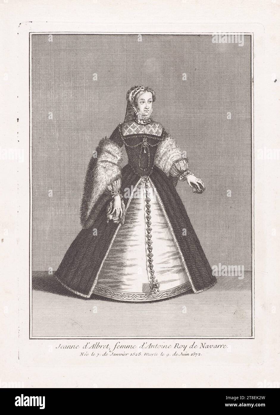 Jeanne d'Albret, moglie di Antoine Roy di Navarra. Nato il 7. Del gennaio 1528. E' morto il 9. Giugno 1572 Foto Stock