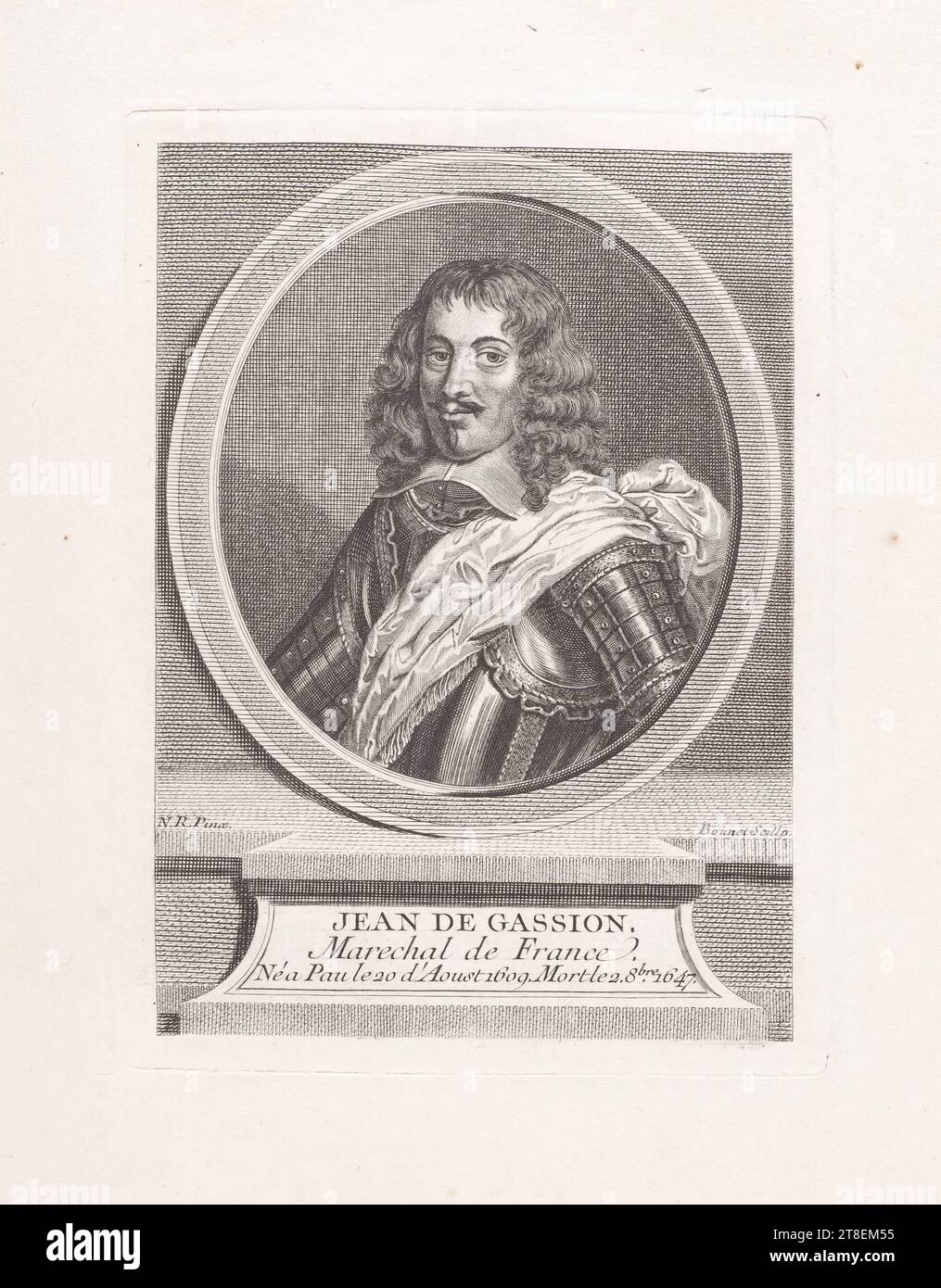N.R. Pinx. Bounet Sculp. JEAN DE GASSION. Marechal di Francia. Nato a Pau il 20 agosto 1609. Morto il 2. Ottobre. 1647 Foto Stock