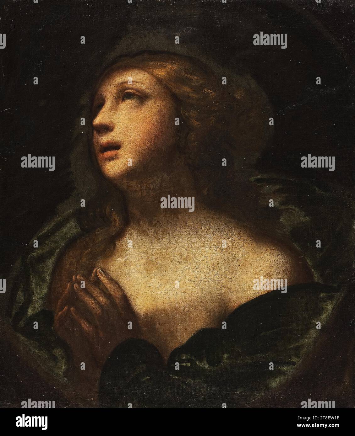 La Penitente Maria Maddalena, Pietro Dandini, Pittura, Pittura storica, tessile, tela, colore, vernice a olio, verniciata, altezza 51,7 cm, larghezza 44,5 cm, verniciatura, europea Foto Stock