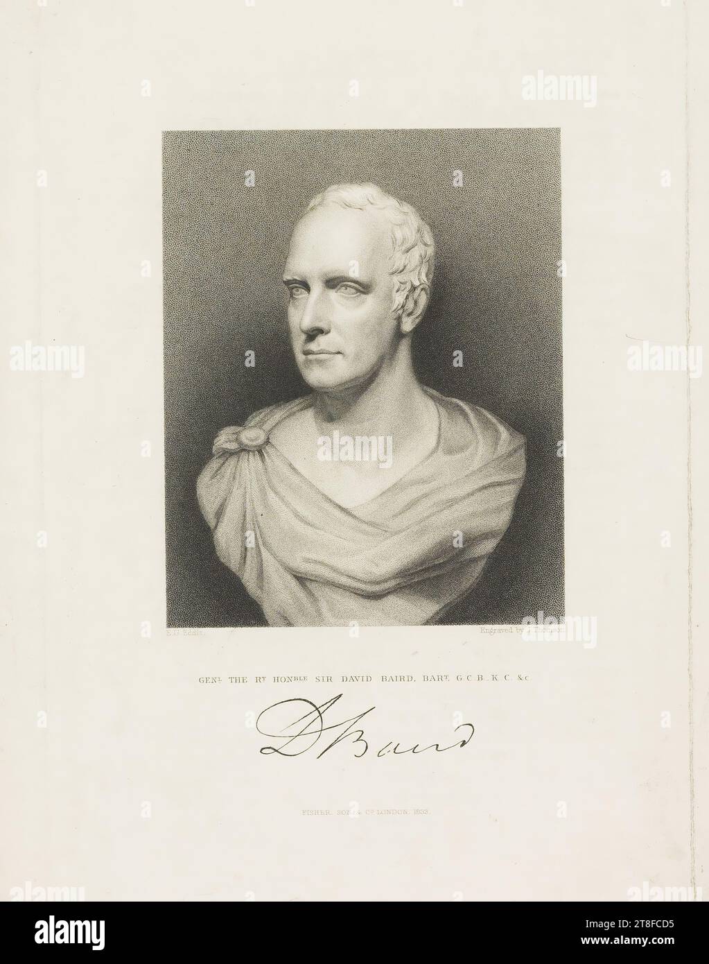 E.U.Eddis. Inciso da J. Thomson. - GENI. L'RT. HONBLE. DAVID BAIRD, BART. G.C.B. K.C. &C.. Firma DBaird. FISHER, SON & C°. LONDRA. 1833 Foto Stock