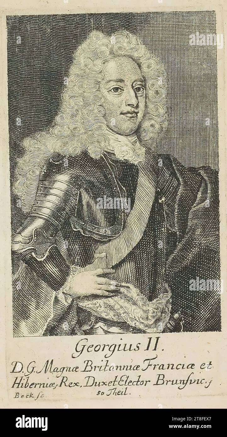 George II D.G. Gran Bretagna di Francia e Irlanda, Re, Duca ed Elettore di Brunswick. f? Beck SC. 50? Theil Foto Stock