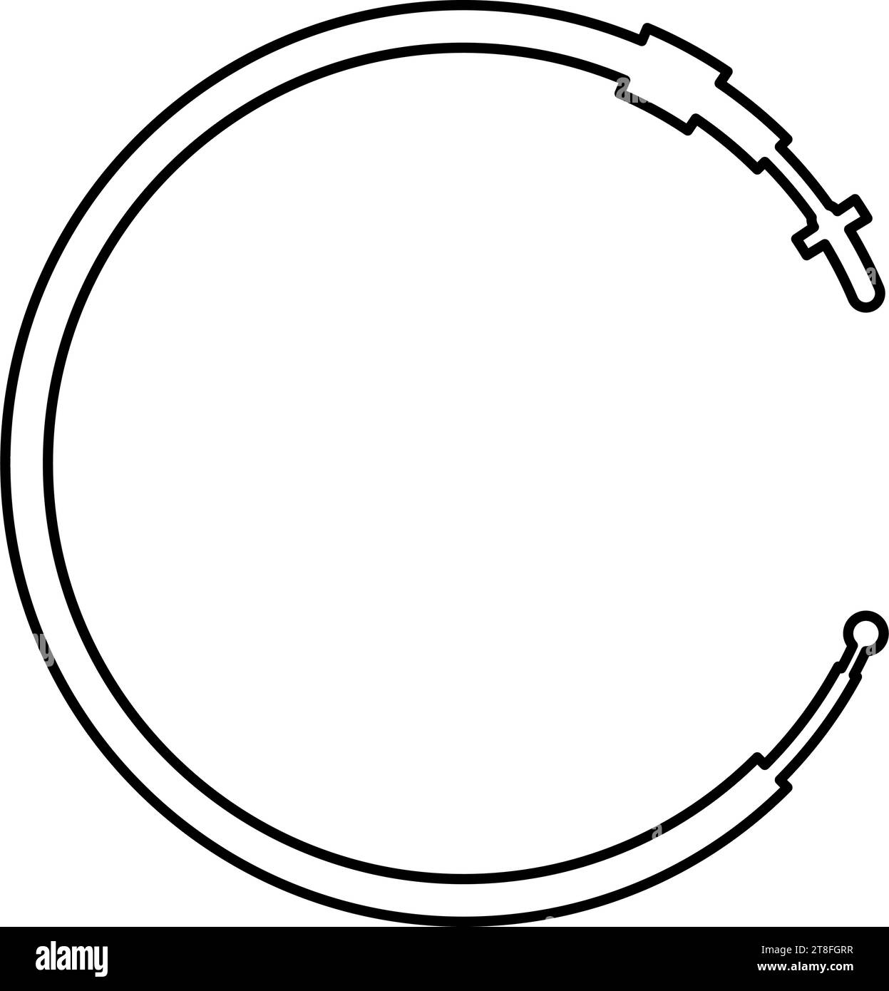 Cavo per auto con frizione a gas pull cambio manuale fune contorno contorno contorno icona colore nero illustrazione vettoriale immagine sottile stile piatto semplice Illustrazione Vettoriale