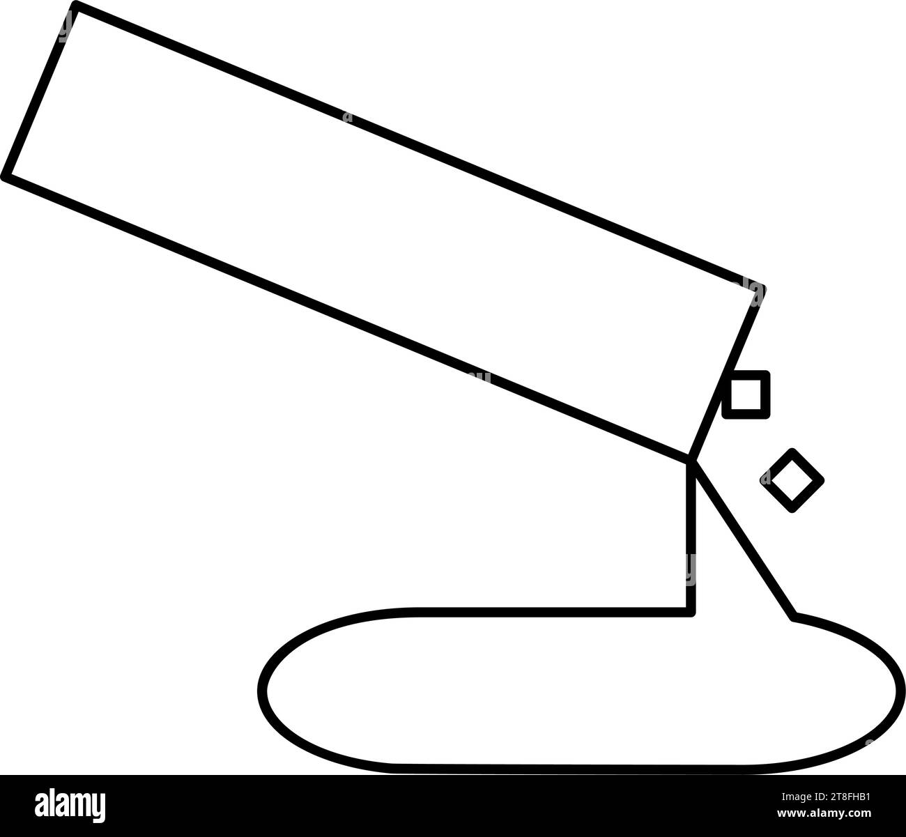 Il calcestruzzo versa il contorno della colata icona del contorno colore nero illustrazione vettoriale immagine sottile e piatta semplice Illustrazione Vettoriale