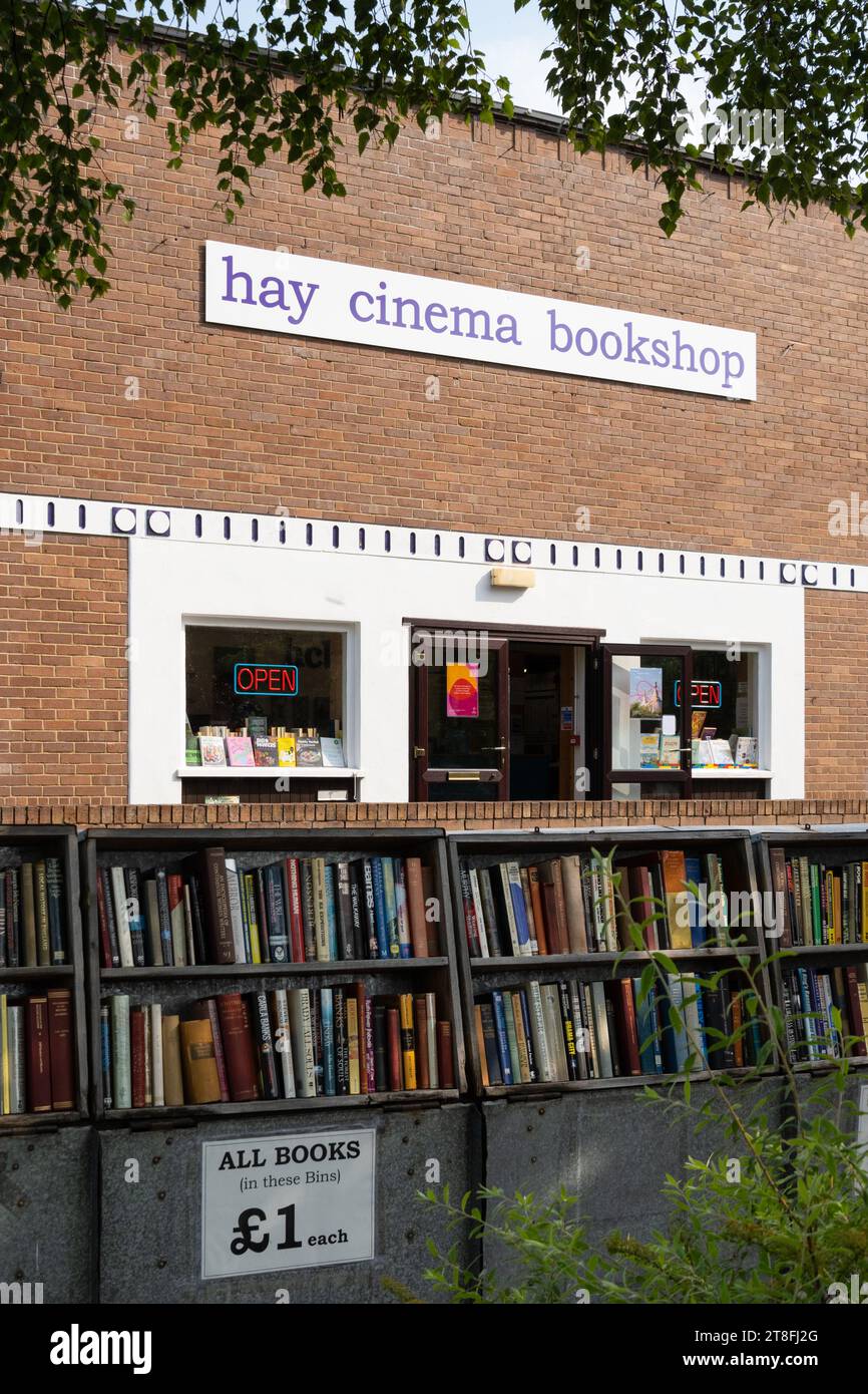 Hay Cinema Bookshop, Hay on Wye, Hereford, Inghilterra, Regno Unito Foto Stock