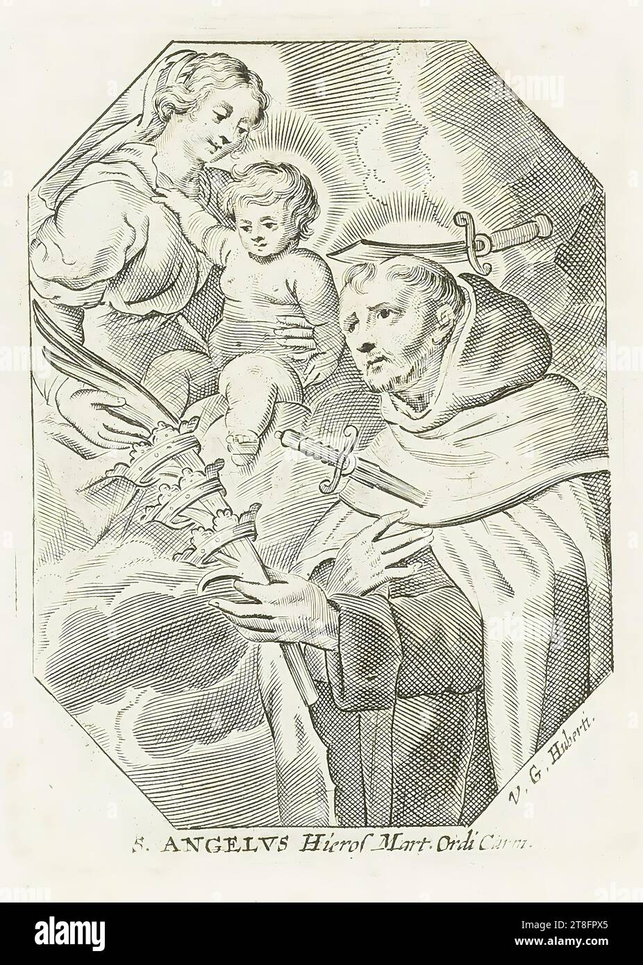 V. G. Hubert. St Angelus Hieros Mart. Ordi Carm Foto Stock