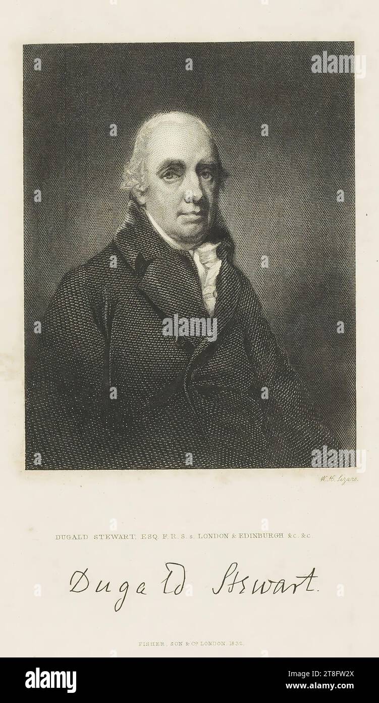 W.H. Lizars. DUGALD STEWART, SCUDIERO. F.R.S. S. LONDON & EDINBURGH &c. &c.. Firma Dugald Stewart. FISHER, SON & C.° LONDRA, 1832 Foto Stock