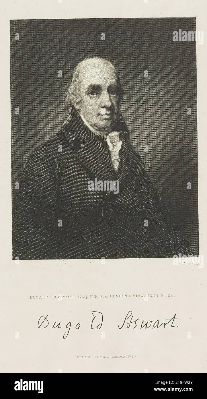 W.H. Lizars. DUGALD STEWART, SCUDIERO. F.R.S. S. LONDON & EDINBURGH &c. &c.. Firma Dugald Stewart. FISHER, SON & C.° LONDRA, 1830 Foto Stock