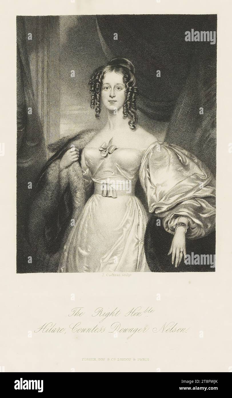 J. Cochran sculp.T.. Il giusto Hon.ble, Hilare, la contessa Dowager Nelson. FISHER, SON & C°. LONDRA E PARIGI Foto Stock