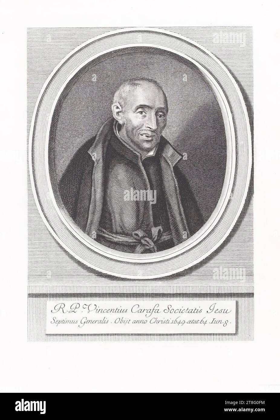 R. P. Vincentius Carafa della compagnia di Gesù, Settimo generale. Morì nell'anno di Cristo 1649. 64. 8 giugno Foto Stock