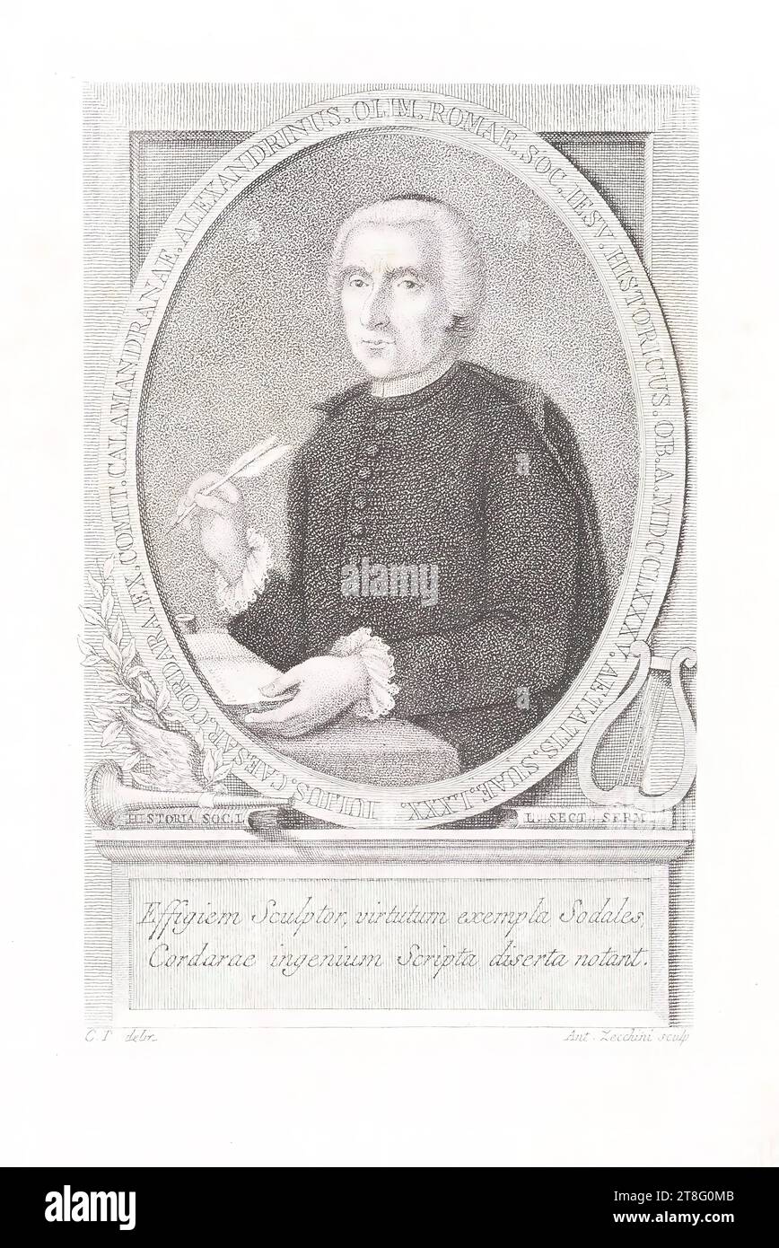 GIULIO CESARE CORDARA E.X. COMMETTERE CALAMANDRANAE. ALEXANDER C'ERA UNA VOLTA ROMA. SOC. GESU' storico OB. A. 885 della sua stessa età. 80 Scultore dell'immagine, membri degli esempi di virtù. Elimina ANT. CP Sculpt Zecchini Foto Stock