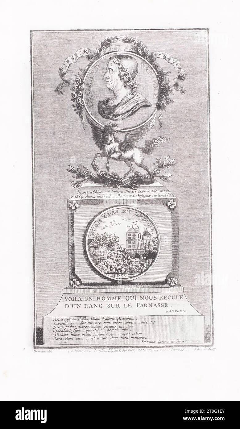 VIRGILE DE LA FRANCE LE GRAND VANIERE Néen son Château de Causses, Diocese de Béziers, le 3 mars., 1664. Auteur du Prædium Rusticum des Eglogues sur Tamariié. LA RICCHEZZA E LA BONTÀ DEL PAESE, 1830 VOILÀ un HOMME QUI NOUS RECULE, D'un RANG SUR LE PARNASE., SANTEUIL Guarda i Galli, alti e marroni nella natura. Gli hanno dato genio, e non solo il lavoro che conquista l'amnesia; il destino non porterà via le anime invidiose. Vive tanto quanto l'amore. Mentre rimarranno in campagna, Thomas Ignace de Vaniere, nipote Desrais del. (à Paris chez Bailly, libraire Foto Stock