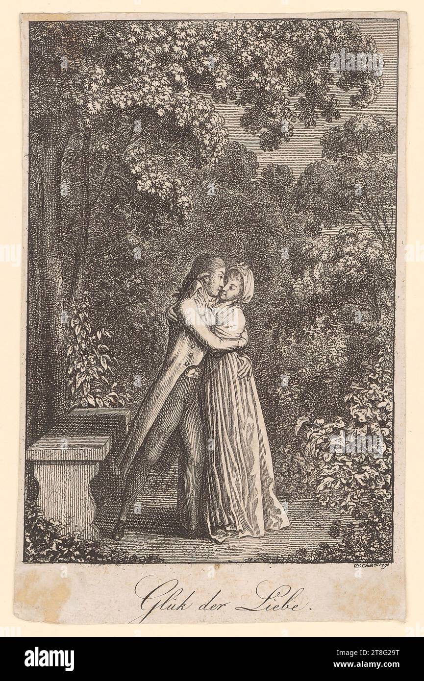 Daniel Nikolaus Chodowiecki (1726 - 1801), artista, Glück der Liebe, origine del mezzo di stampa: 1795, incisione su carta tessuta (cartapesta vélin), dimensione foglio: 11,9 x 7,5 cm (tagliato in platemark Foto Stock