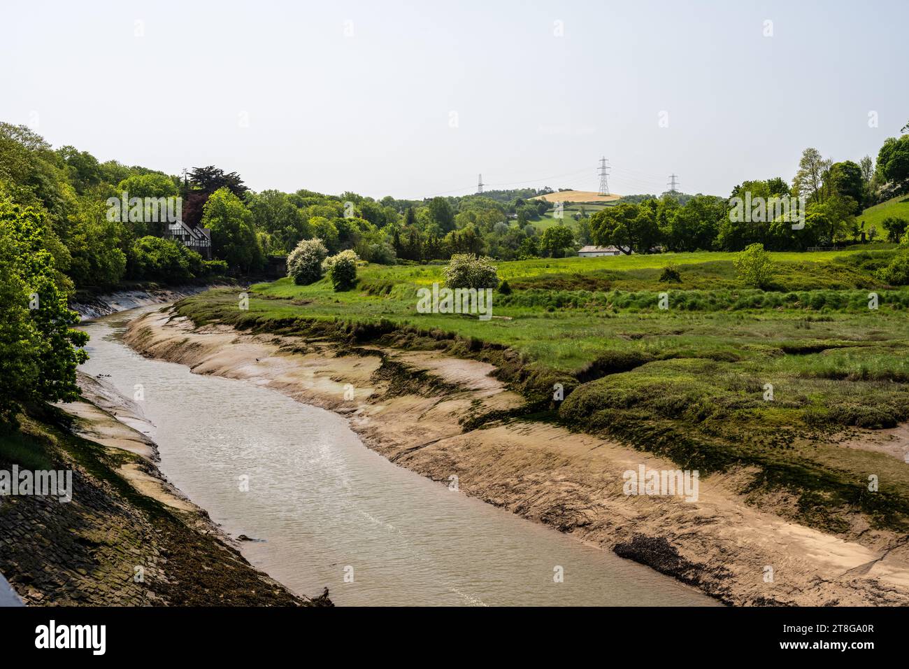 L'estuario del fiume Yeo a Landcross vicino a Bideford nel North Devon. Foto Stock