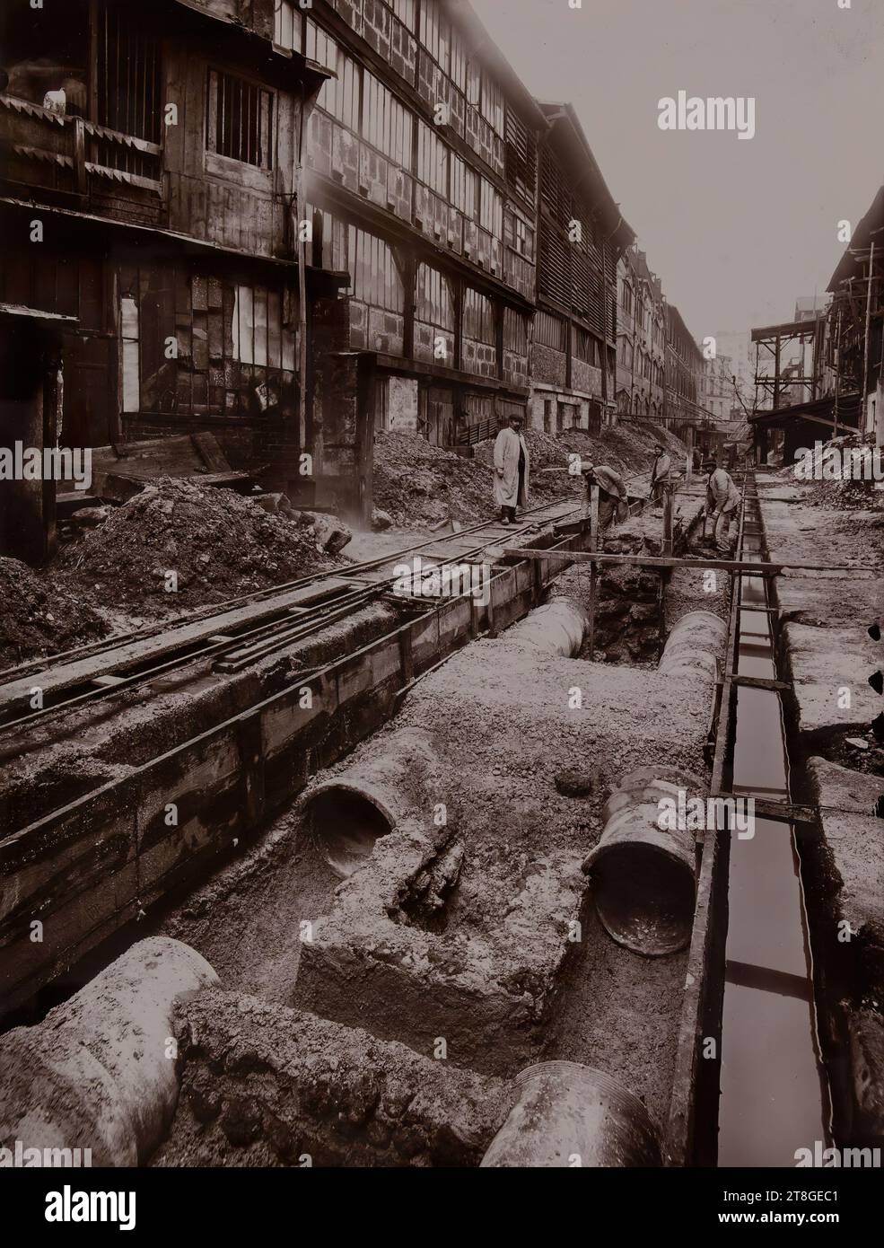 Vista da Boulevard Arago, 13° arrondissement, Parigi, 1911, fotografo, nel 1911, Fotografia, Arti grafiche, Fotografia, Parigi, dimensioni - lavoro: altezza: 23,4 cm, larghezza: 17,5 cm, dimensioni - supporto anticato:, altezza: 26,2 cm, larghezza: 19,2 cm Foto Stock