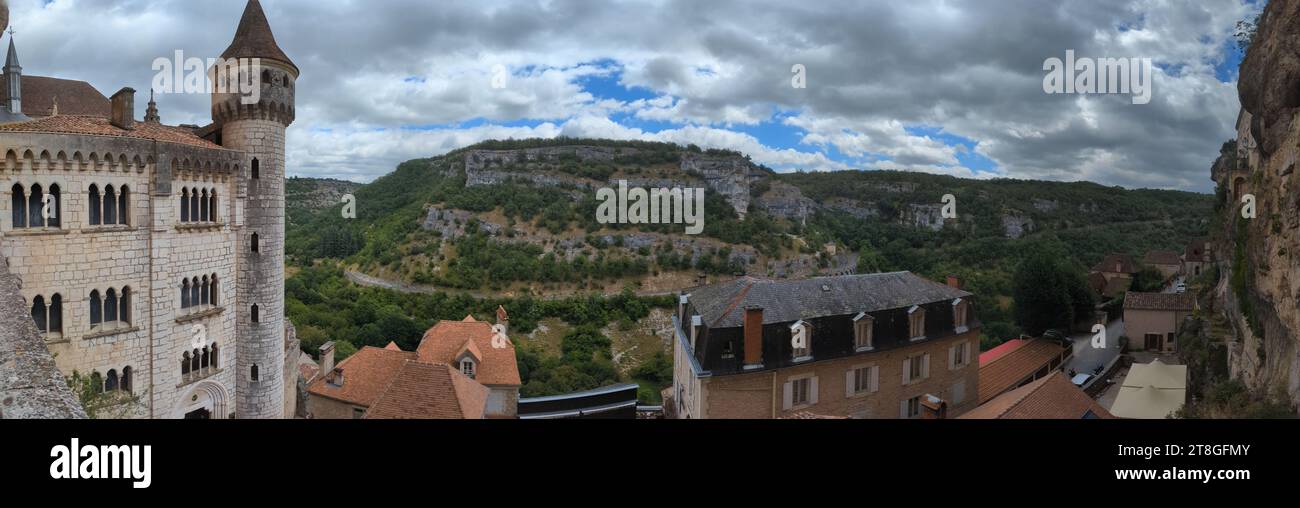 Dordogne Estate 2023 città di Rocamadour e dintorni abbazia e paesaggi Foto Stock