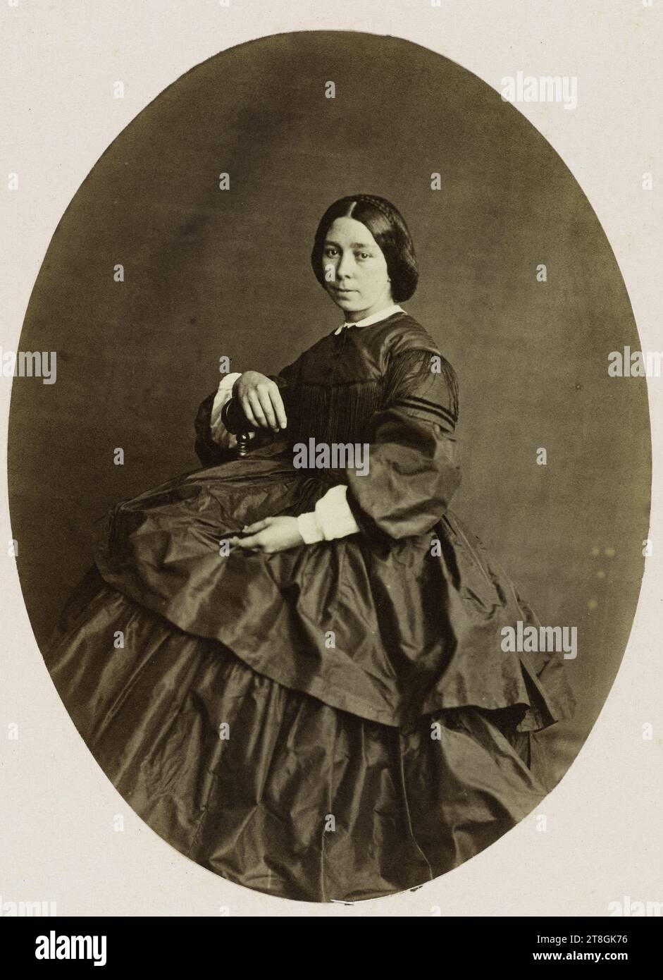 Giovane donna a Guernsey, Bacot, Edmond, fotografa, nel 1862, XIX secolo, Maison de Victor Hugo - Hauteville House, fotografia, stampa in albume, Guernsey, dimensioni - opera: altezza: 18 cm, larghezza: 13 cm Foto Stock