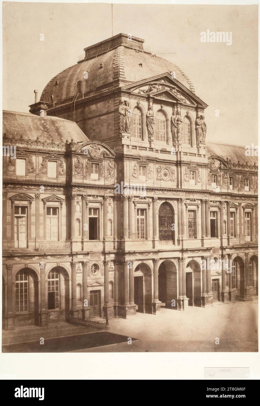 Pavillon de l'Horloge, Palazzo del Louvre, 1° arrondissement, Parigi, Baldus, Edouard, fotografo, array, fotografia, arti grafiche, fotografia, stampa carta salata, Parigi, dimensioni - lavoro: altezza: 39,3 cm, larghezza: 28,5 cm, dimensioni - montaggio:, altezza: 65 cm, larghezza: 50 cm Foto Stock