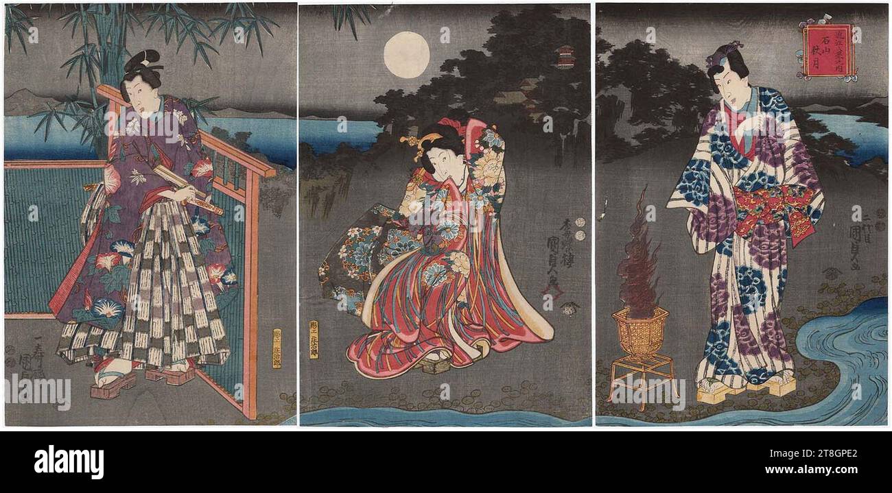 Utagawa Kunisada II - Luna d'autunno al Tempio di Ishiyama. Foto Stock